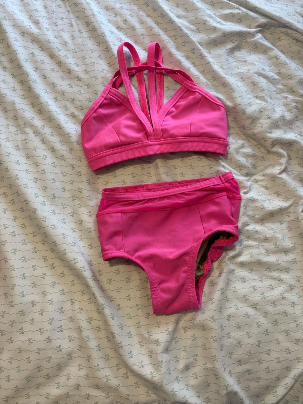 Girls' Hot Pink Strappy Two-Piece set